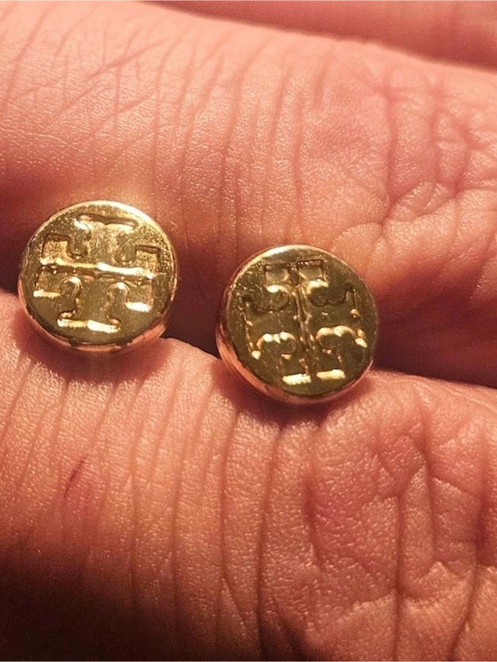Tory Burch Miller Stud Button Earrings Gold-tone